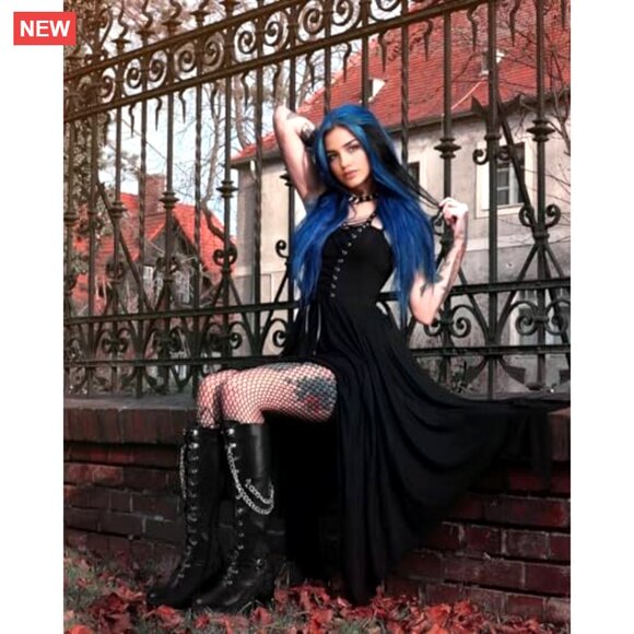 Knee High Platform Boots with Block Heels, Lace Up & Side Zipper - Picture 5 of 7